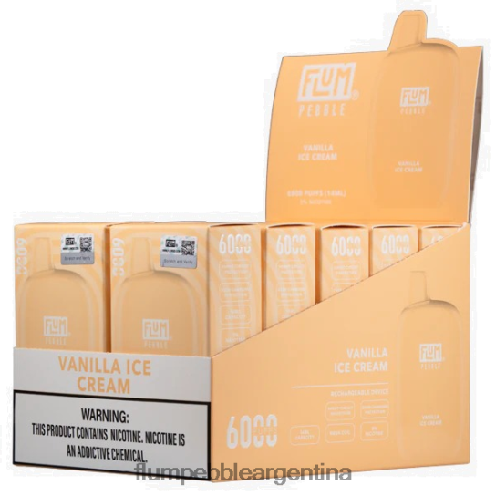 FLUM PEBBLES 6000 inhalaciones 10 paquetes | Flum Pebble Flavors 0FHZ2885 helado de vainilla