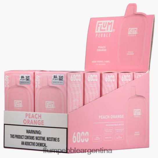 FLUM PEBBLES 6000 inhalaciones 10 paquetes | Flum Pebble Vape Argentina 0FHZ2863 naranja durazno